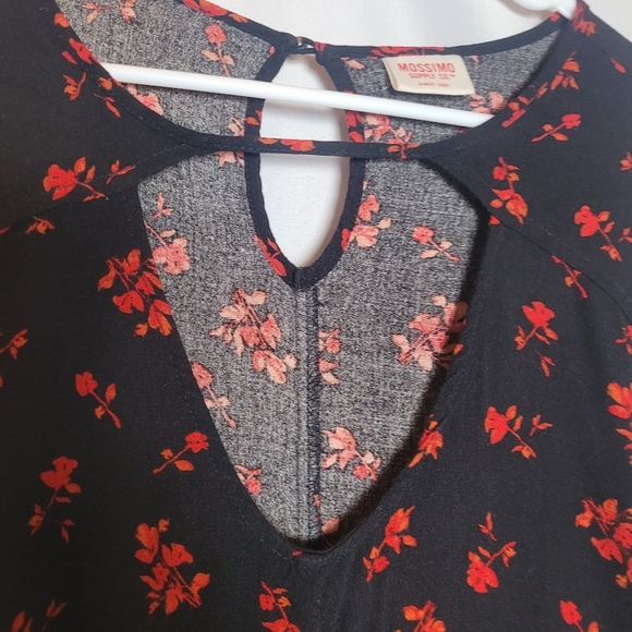 Mossimo Witchy Dark Romantic Fairy Grunge Flutter Sleeve Top Black & Red - Picture 4 of 11